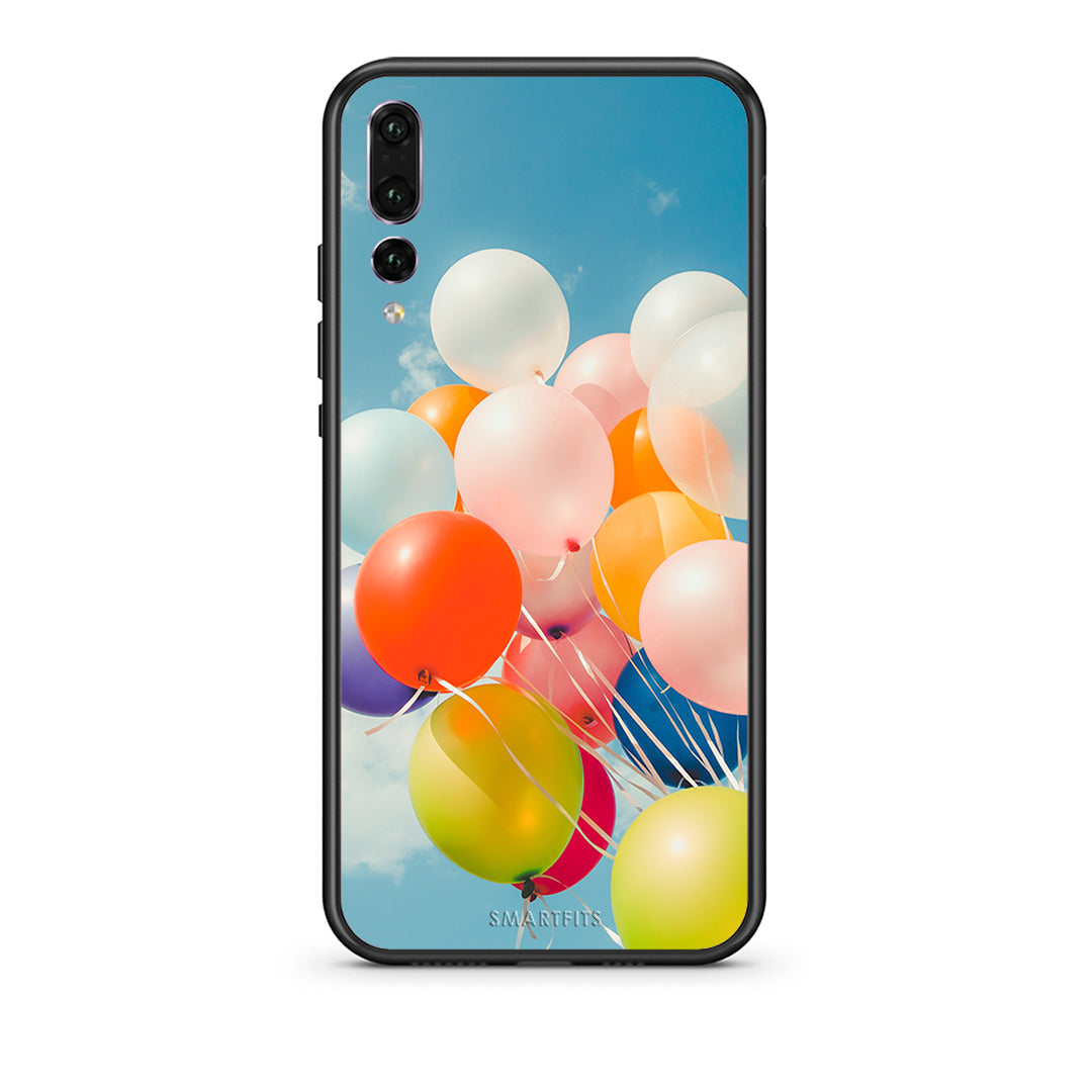 huawei p20 pro Colorful Balloons θήκη από τη Smartfits με σχέδιο στο πίσω μέρος και μαύρο περίβλημα | Smartphone case with colorful back and black bezels by Smartfits