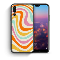 Thumbnail for Θήκη Huawei P20 Pro Colourful Waves από τη Smartfits με σχέδιο στο πίσω μέρος και μαύρο περίβλημα | Huawei P20 Pro Colourful Waves case with colorful back and black bezels
