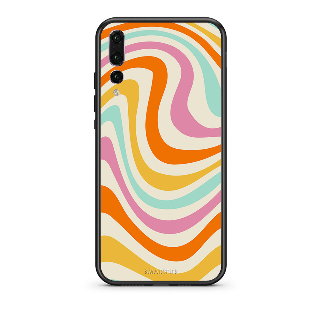 huawei p20 pro Colourful Waves θήκη από τη Smartfits με σχέδιο στο πίσω μέρος και μαύρο περίβλημα | Smartphone case with colorful back and black bezels by Smartfits