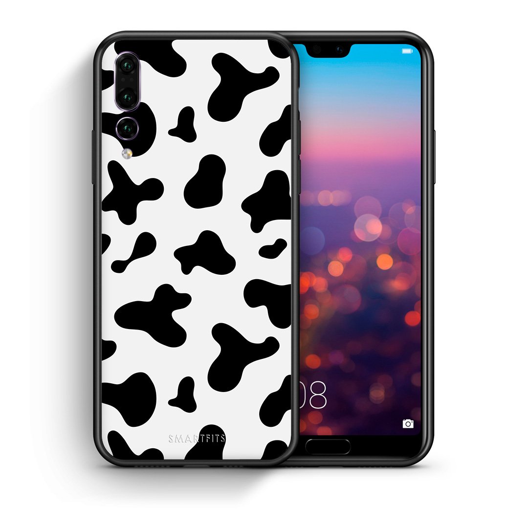 Θήκη Huawei P20 Pro Cow Print από τη Smartfits με σχέδιο στο πίσω μέρος και μαύρο περίβλημα | Huawei P20 Pro Cow Print case with colorful back and black bezels