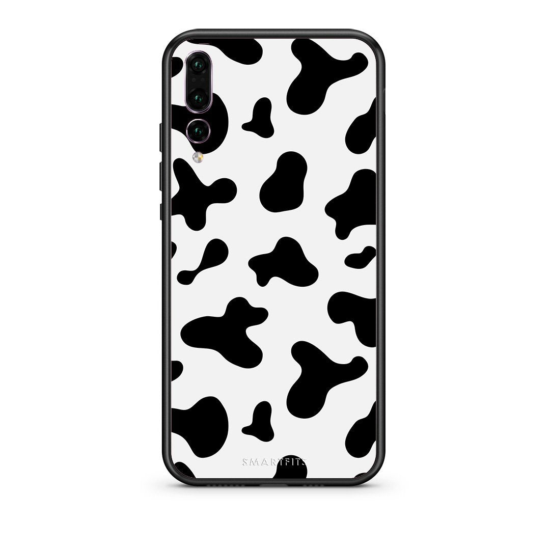 huawei p20 pro Cow Print θήκη από τη Smartfits με σχέδιο στο πίσω μέρος και μαύρο περίβλημα | Smartphone case with colorful back and black bezels by Smartfits