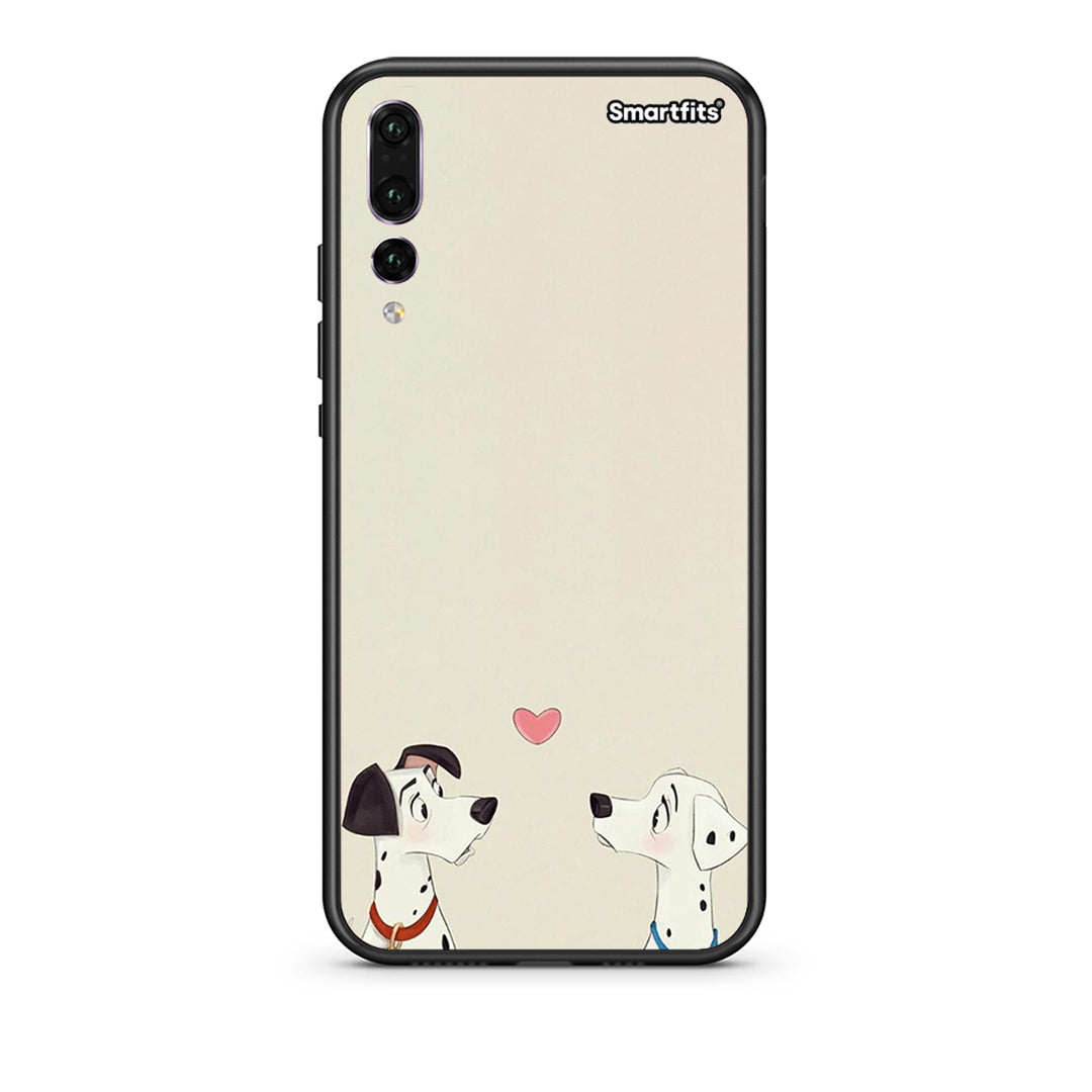huawei p20 pro Dalmatians Love θήκη από τη Smartfits με σχέδιο στο πίσω μέρος και μαύρο περίβλημα | Smartphone case with colorful back and black bezels by Smartfits