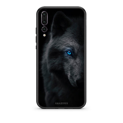 huawei p20 pro Dark Wolf θήκη από τη Smartfits με σχέδιο στο πίσω μέρος και μαύρο περίβλημα | Smartphone case with colorful back and black bezels by Smartfits