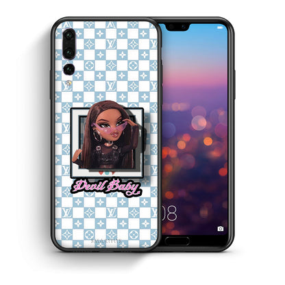 Θήκη Αγίου Βαλεντίνου Huawei P20 Pro Devil Baby από τη Smartfits με σχέδιο στο πίσω μέρος και μαύρο περίβλημα | Huawei P20 Pro Devil Baby case with colorful back and black bezels