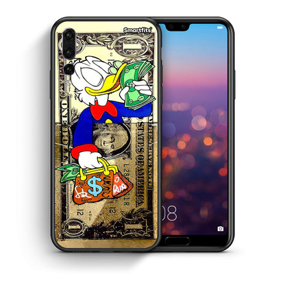 Θήκη Huawei P20 Pro Duck Money από τη Smartfits με σχέδιο στο πίσω μέρος και μαύρο περίβλημα | Huawei P20 Pro Duck Money case with colorful back and black bezels