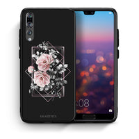 Thumbnail for Θήκη Huawei P20 Pro Frame Flower από τη Smartfits με σχέδιο στο πίσω μέρος και μαύρο περίβλημα | Huawei P20 Pro Frame Flower case with colorful back and black bezels