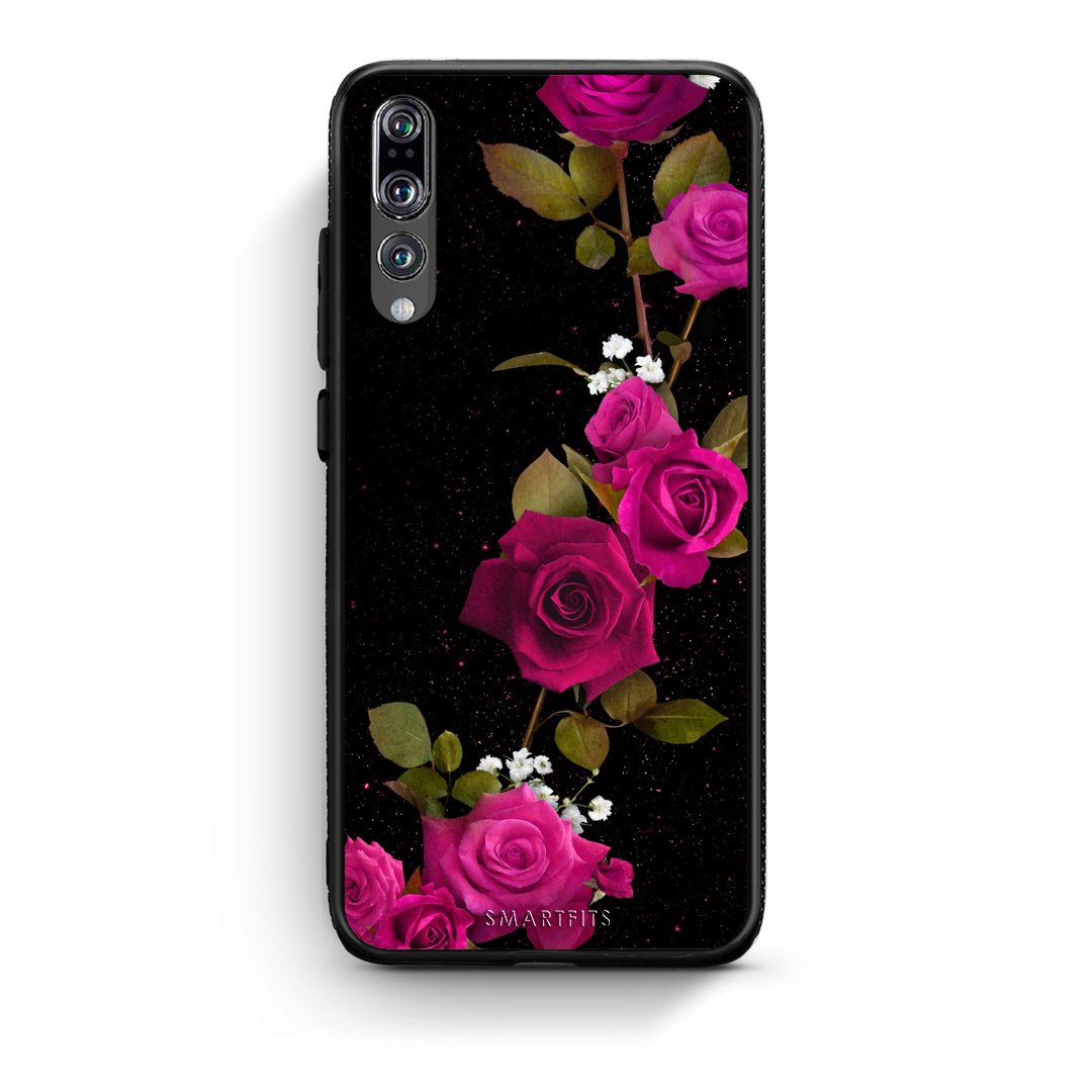 4 - huawei p20 pro Red Roses Flower case, cover, bumper