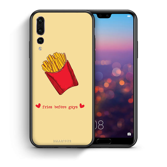 Θήκη Αγίου Βαλεντίνου Huawei P20 Pro Fries Before Guys από τη Smartfits με σχέδιο στο πίσω μέρος και μαύρο περίβλημα | Huawei P20 Pro Fries Before Guys case with colorful back and black bezels