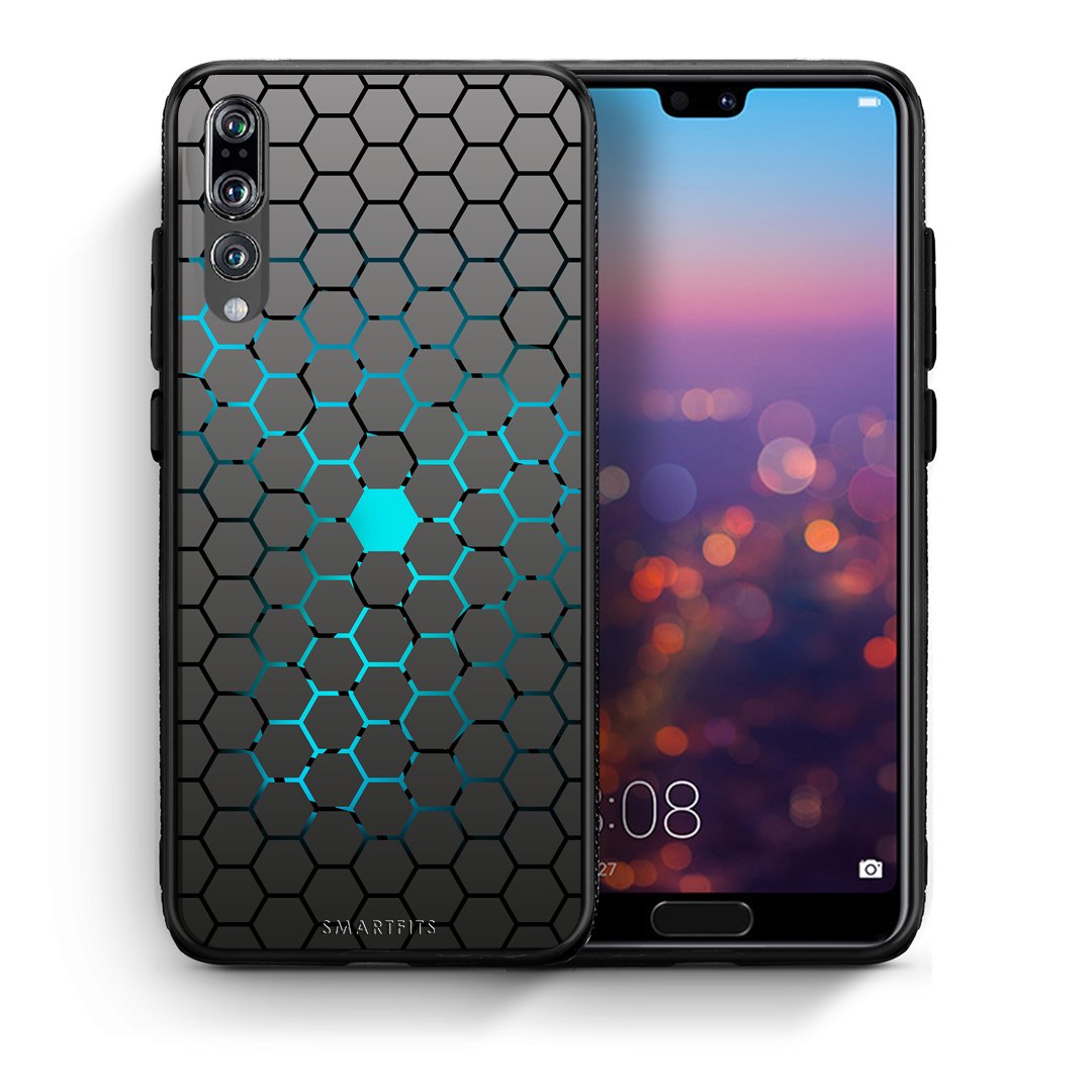 Θήκη Huawei P20 Pro Hexagonal Geometric από τη Smartfits με σχέδιο στο πίσω μέρος και μαύρο περίβλημα | Huawei P20 Pro Hexagonal Geometric case with colorful back and black bezels