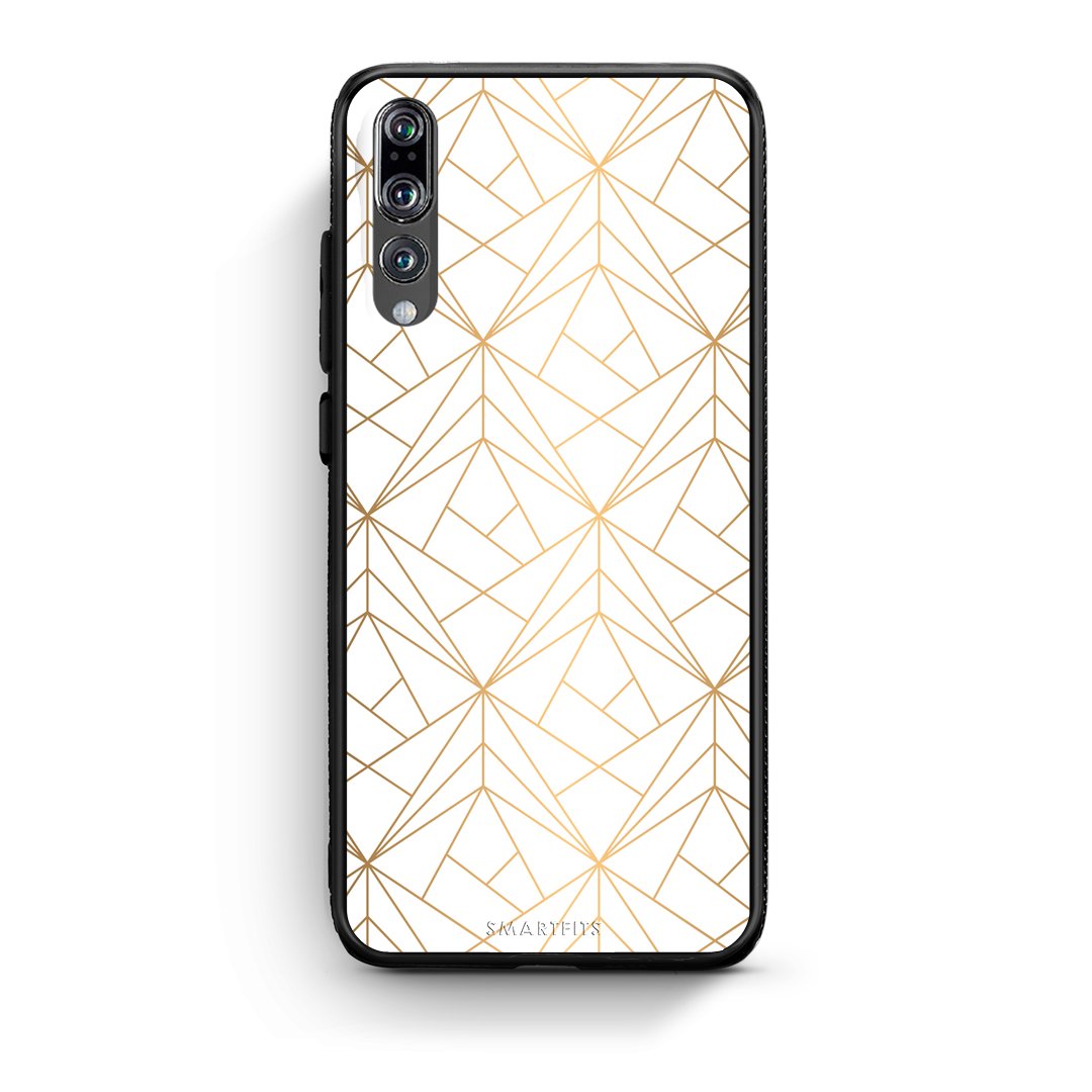 111 - huawei p20 pro Luxury White Geometric case, cover, bumper
