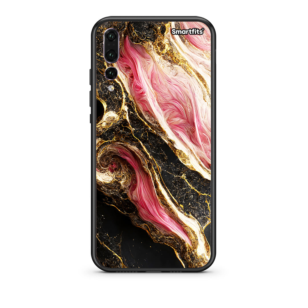huawei p20 pro Glamorous Pink Marble θήκη από τη Smartfits με σχέδιο στο πίσω μέρος και μαύρο περίβλημα | Smartphone case with colorful back and black bezels by Smartfits