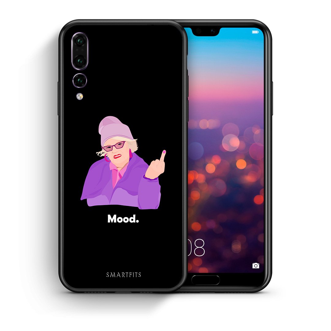 Θήκη Huawei P20 Pro Grandma Mood Black από τη Smartfits με σχέδιο στο πίσω μέρος και μαύρο περίβλημα | Huawei P20 Pro Grandma Mood Black case with colorful back and black bezels