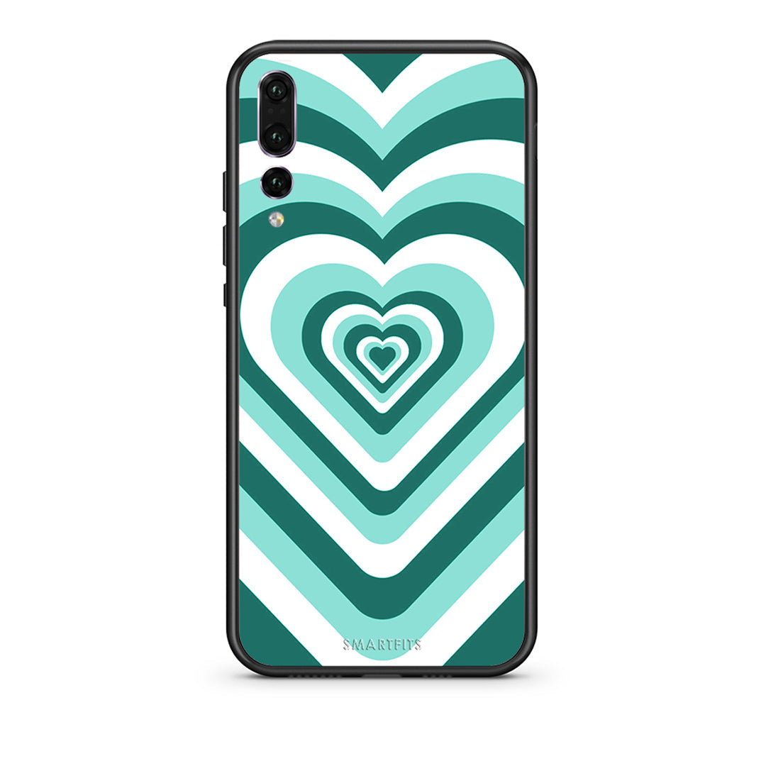 huawei p20 pro Green Hearts θήκη από τη Smartfits με σχέδιο στο πίσω μέρος και μαύρο περίβλημα | Smartphone case with colorful back and black bezels by Smartfits