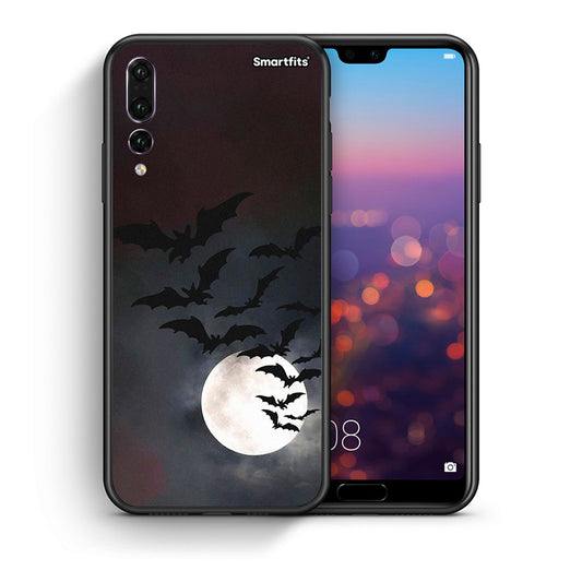 Θήκη Huawei P20 Pro Halloween Bat Night από τη Smartfits με σχέδιο στο πίσω μέρος και μαύρο περίβλημα | Huawei P20 Pro Halloween Bat Night case with colorful back and black bezels