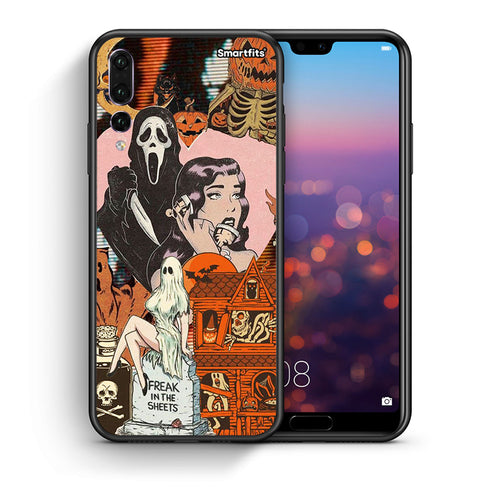 Θήκη Huawei P20 Pro Halloween Collage από τη Smartfits με σχέδιο στο πίσω μέρος και μαύρο περίβλημα | Huawei P20 Pro Halloween Collage case with colorful back and black bezels