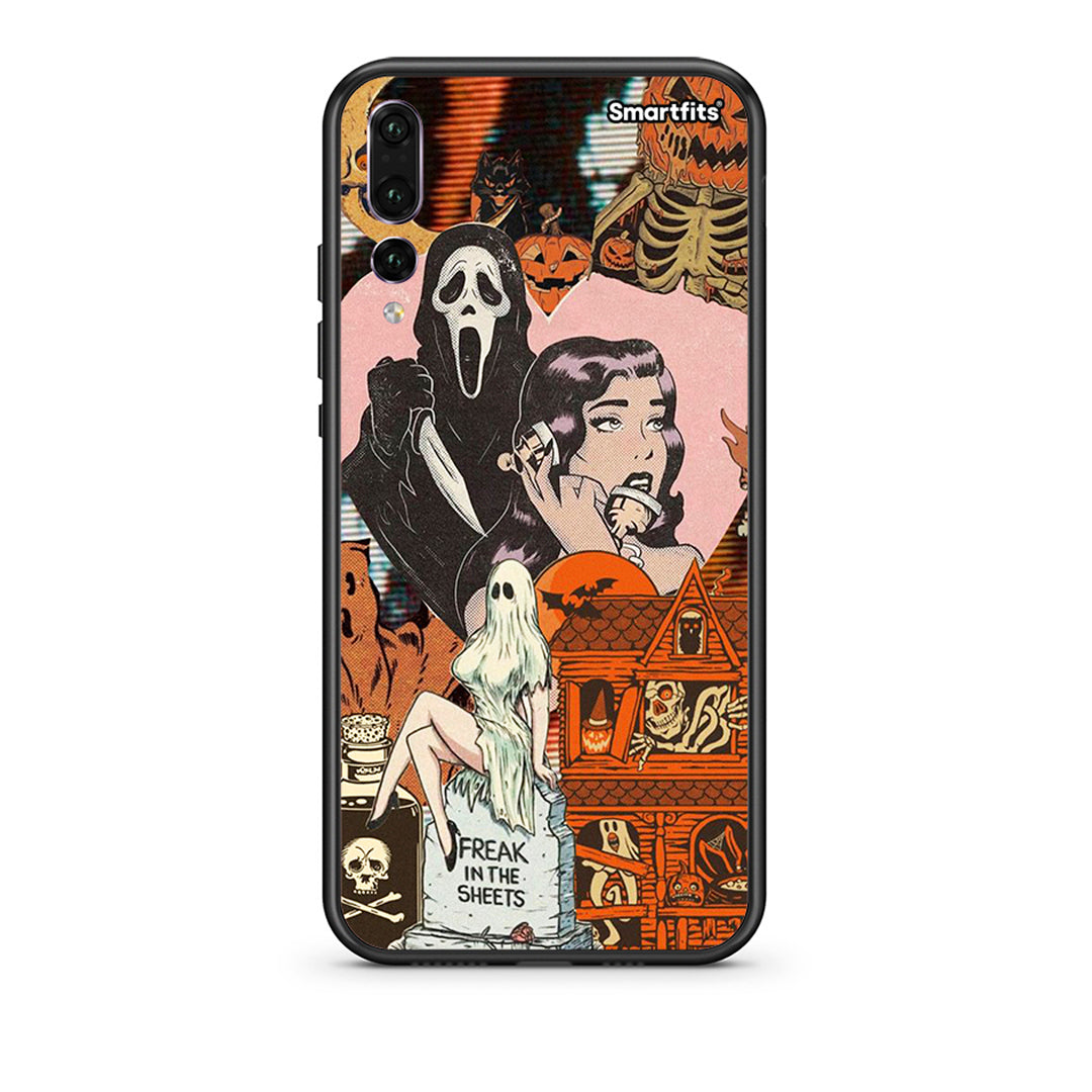 huawei p20 pro Halloween Collage Θήκη από τη Smartfits με σχέδιο στο πίσω μέρος και μαύρο περίβλημα | Smartphone case with colorful back and black bezels by Smartfits