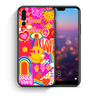 Thumbnail for Θήκη Huawei P20 Pro Hippie Love από τη Smartfits με σχέδιο στο πίσω μέρος και μαύρο περίβλημα | Huawei P20 Pro Hippie Love case with colorful back and black bezels