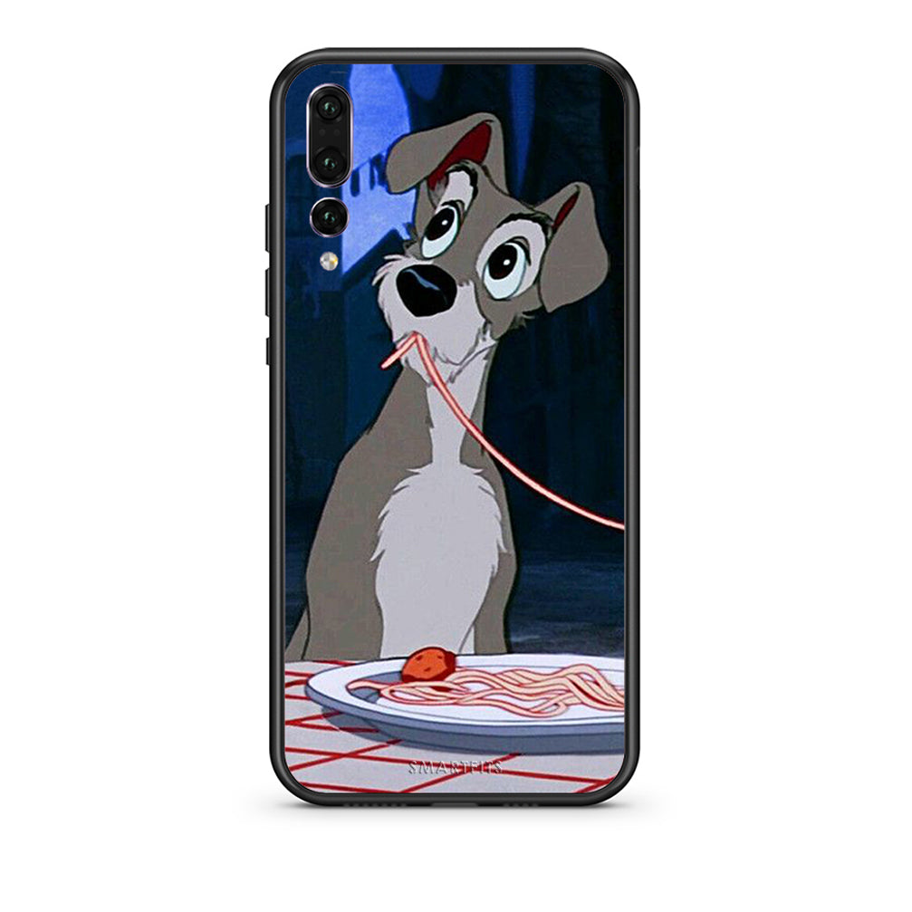 huawei p20 pro Lady And Tramp 1 Θήκη Αγίου Βαλεντίνου από τη Smartfits με σχέδιο στο πίσω μέρος και μαύρο περίβλημα | Smartphone case with colorful back and black bezels by Smartfits