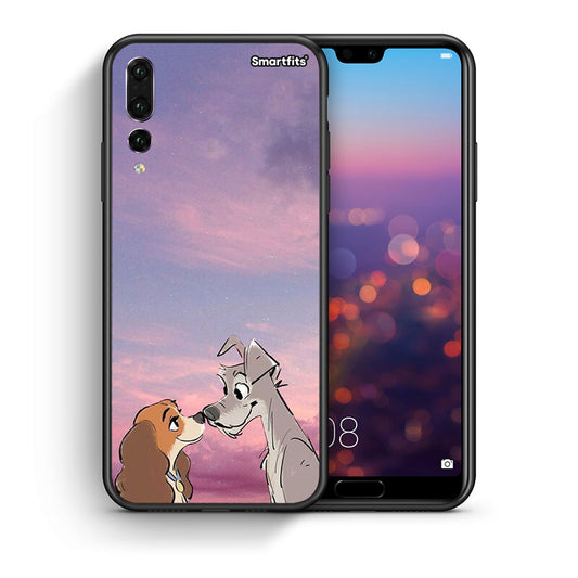 Θήκη Huawei P20 Pro Lady And Tramp από τη Smartfits με σχέδιο στο πίσω μέρος και μαύρο περίβλημα | Huawei P20 Pro Lady And Tramp case with colorful back and black bezels