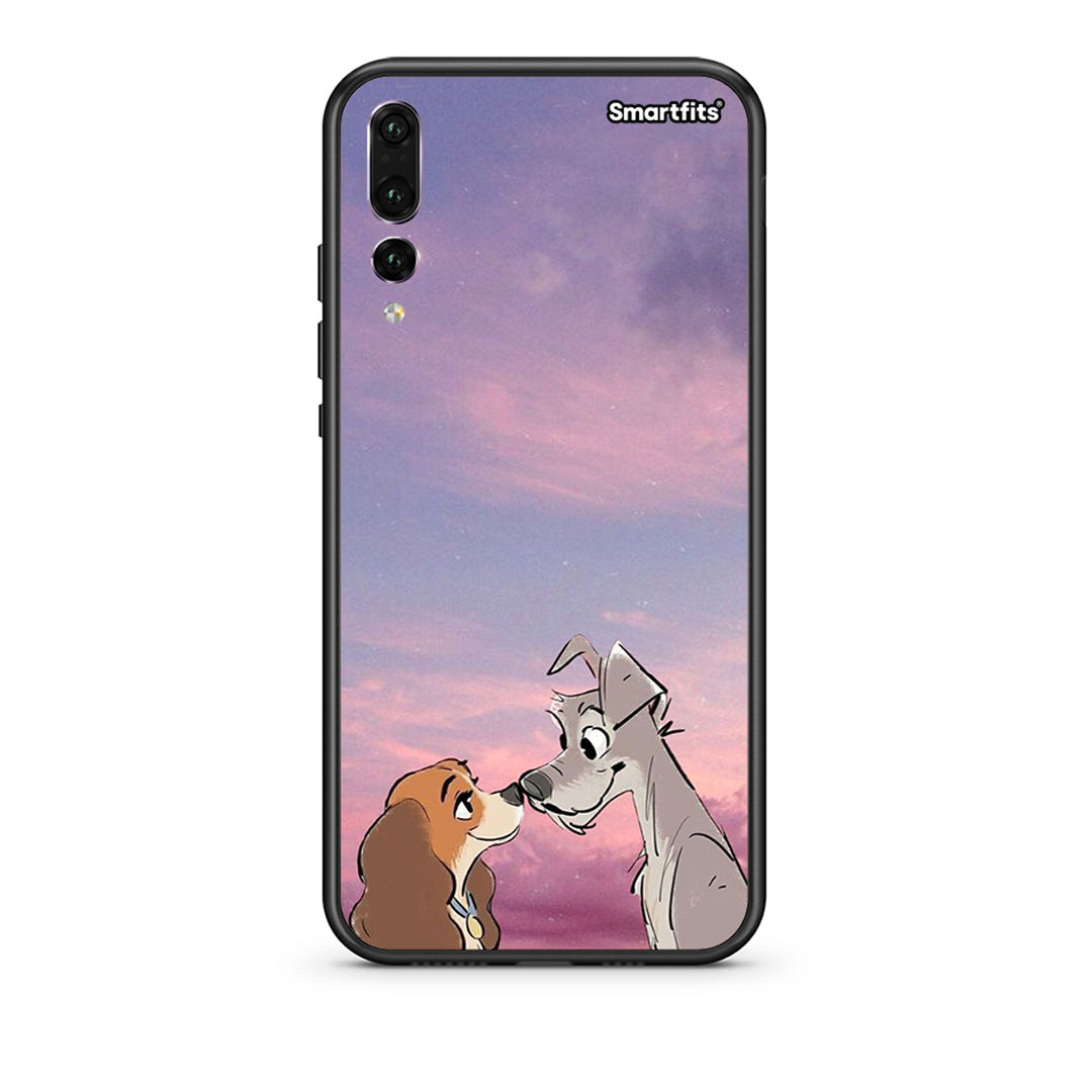 huawei p20 pro Lady And Tramp θήκη από τη Smartfits με σχέδιο στο πίσω μέρος και μαύρο περίβλημα | Smartphone case with colorful back and black bezels by Smartfits