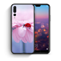 Thumbnail for Θήκη Huawei P20 Pro Ladybug Flower από τη Smartfits με σχέδιο στο πίσω μέρος και μαύρο περίβλημα | Huawei P20 Pro Ladybug Flower case with colorful back and black bezels