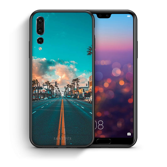 Θήκη Huawei P20 Pro City Landscape από τη Smartfits με σχέδιο στο πίσω μέρος και μαύρο περίβλημα | Huawei P20 Pro City Landscape case with colorful back and black bezels