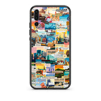 Thumbnail for huawei p20 pro Live To Travel θήκη από τη Smartfits με σχέδιο στο πίσω μέρος και μαύρο περίβλημα | Smartphone case with colorful back and black bezels by Smartfits