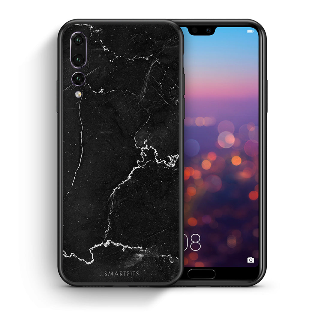 Θήκη Huawei P20 Pro Marble Black από τη Smartfits με σχέδιο στο πίσω μέρος και μαύρο περίβλημα | Huawei P20 Pro Marble Black case with colorful back and black bezels