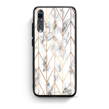44 - huawei p20 pro Gold Geometric Marble case, cover, bumper