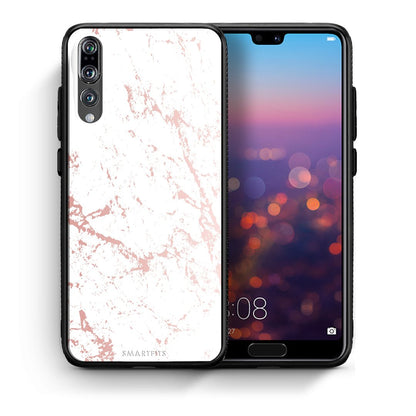 Θήκη Huawei P20 Pro Pink Splash Marble από τη Smartfits με σχέδιο στο πίσω μέρος και μαύρο περίβλημα | Huawei P20 Pro Pink Splash Marble case with colorful back and black bezels