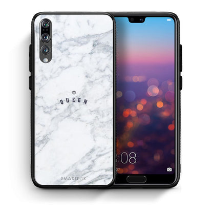 Θήκη Huawei P20 Pro Queen Marble από τη Smartfits με σχέδιο στο πίσω μέρος και μαύρο περίβλημα | Huawei P20 Pro Queen Marble case with colorful back and black bezels
