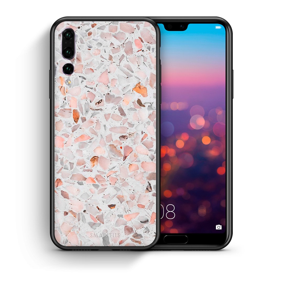 Θήκη Huawei P20 Pro Marble Terrazzo από τη Smartfits με σχέδιο στο πίσω μέρος και μαύρο περίβλημα | Huawei P20 Pro Marble Terrazzo case with colorful back and black bezels