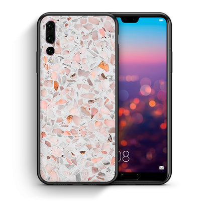 Θήκη Huawei P20 Pro Marble Terrazzo από τη Smartfits με σχέδιο στο πίσω μέρος και μαύρο περίβλημα | Huawei P20 Pro Marble Terrazzo case with colorful back and black bezels