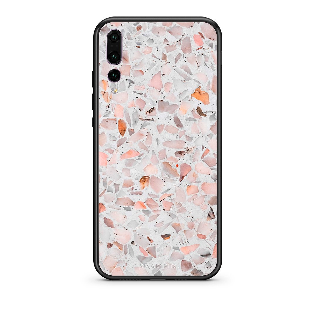 huawei p20 pro Marble Terrazzo θήκη από τη Smartfits με σχέδιο στο πίσω μέρος και μαύρο περίβλημα | Smartphone case with colorful back and black bezels by Smartfits