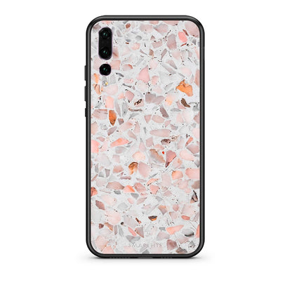 huawei p20 pro Marble Terrazzo θήκη από τη Smartfits με σχέδιο στο πίσω μέρος και μαύρο περίβλημα | Smartphone case with colorful back and black bezels by Smartfits