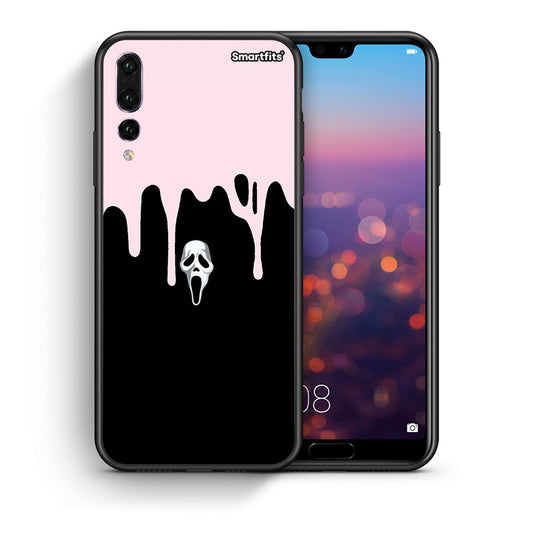 Θήκη Huawei P20 Pro Melting Halloween Mask από τη Smartfits με σχέδιο στο πίσω μέρος και μαύρο περίβλημα | Huawei P20 Pro Melting Halloween Mask case with colorful back and black bezels