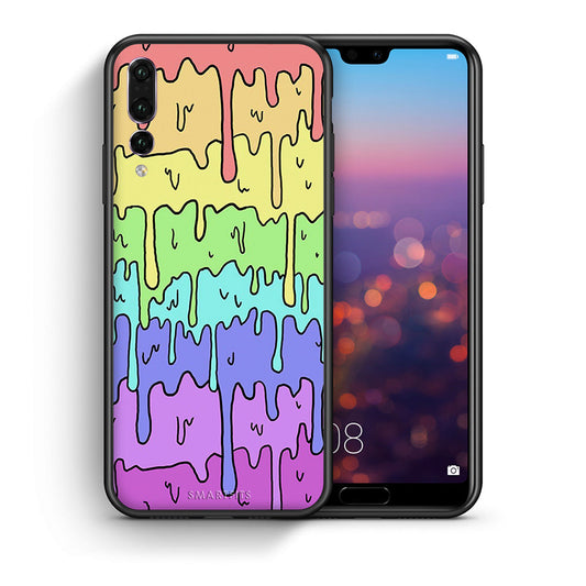 Θήκη Huawei P20 Pro Melting Rainbow από τη Smartfits με σχέδιο στο πίσω μέρος και μαύρο περίβλημα | Huawei P20 Pro Melting Rainbow case with colorful back and black bezels
