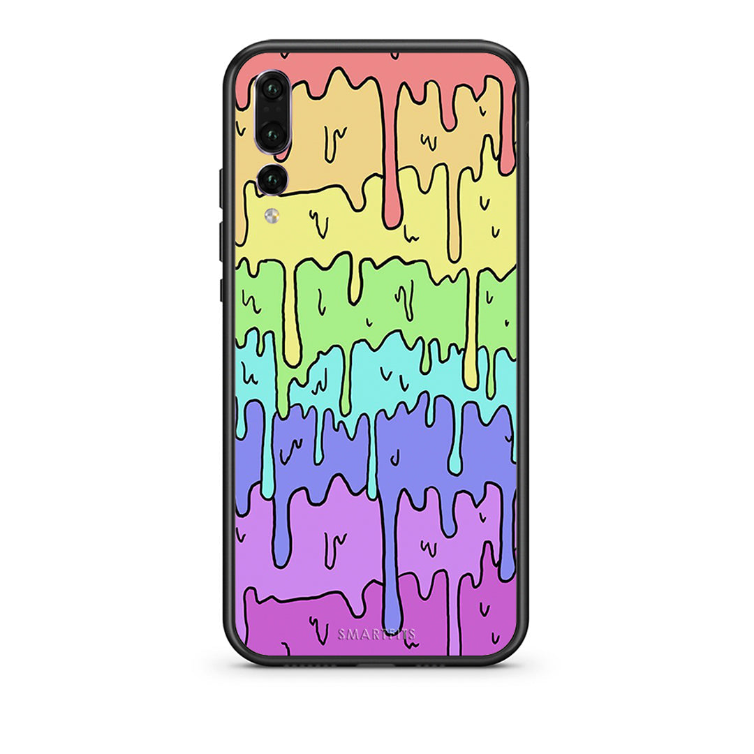 huawei p20 pro Melting Rainbow θήκη από τη Smartfits με σχέδιο στο πίσω μέρος και μαύρο περίβλημα | Smartphone case with colorful back and black bezels by Smartfits