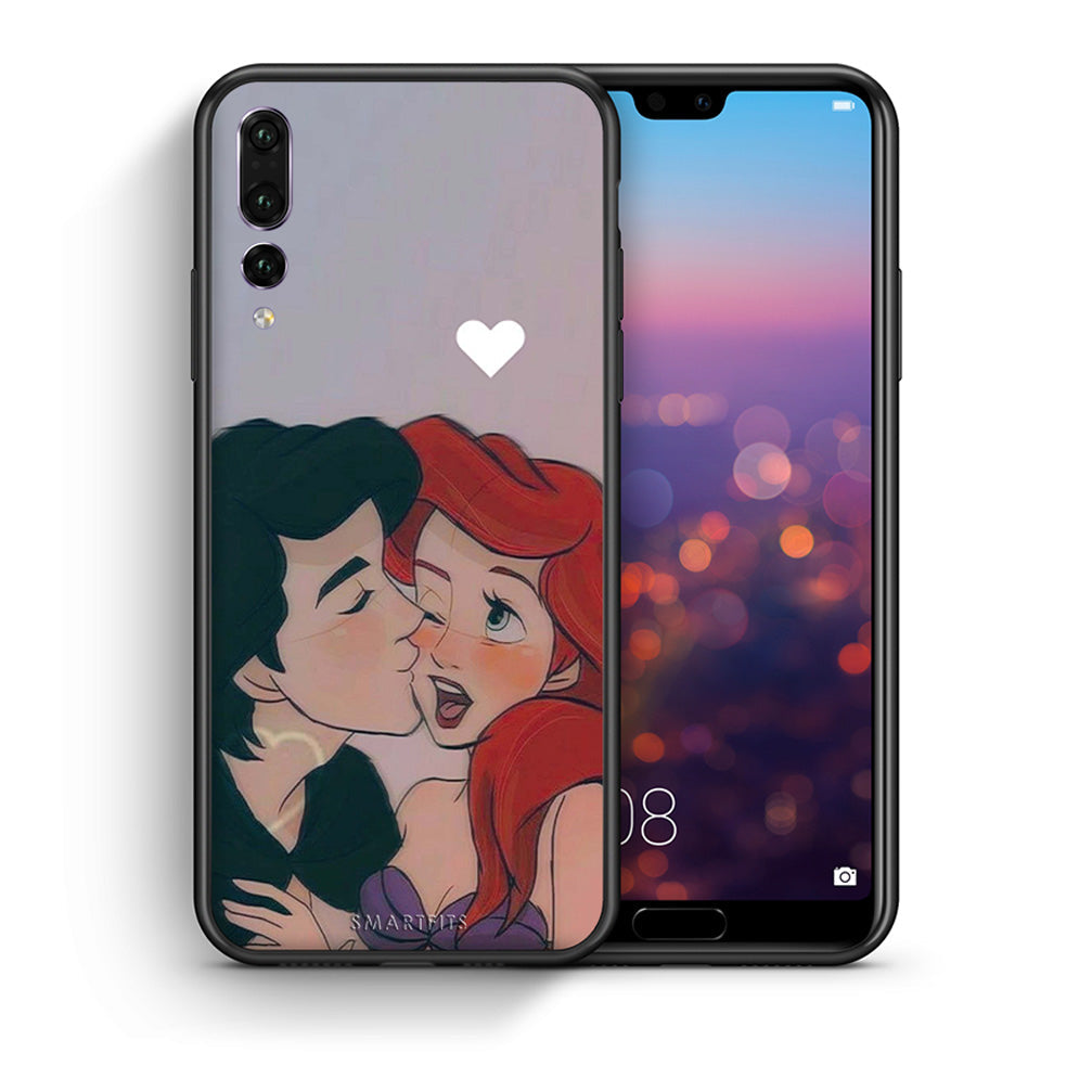 Θήκη Αγίου Βαλεντίνου Huawei P20 Pro Mermaid Love από τη Smartfits με σχέδιο στο πίσω μέρος και μαύρο περίβλημα | Huawei P20 Pro Mermaid Love case with colorful back and black bezels