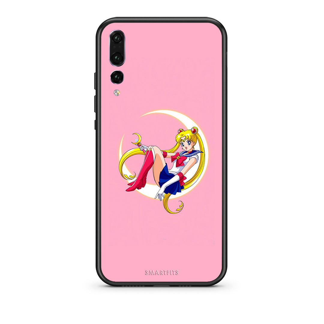huawei p20 pro Moon Girl θήκη από τη Smartfits με σχέδιο στο πίσω μέρος και μαύρο περίβλημα | Smartphone case with colorful back and black bezels by Smartfits