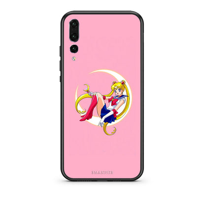 huawei p20 pro Moon Girl θήκη από τη Smartfits με σχέδιο στο πίσω μέρος και μαύρο περίβλημα | Smartphone case with colorful back and black bezels by Smartfits