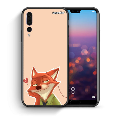 Θήκη Huawei P20 Pro Nick Wilde And Judy Hopps Love 1 από τη Smartfits με σχέδιο στο πίσω μέρος και μαύρο περίβλημα | Huawei P20 Pro Nick Wilde And Judy Hopps Love 1 case with colorful back and black bezels