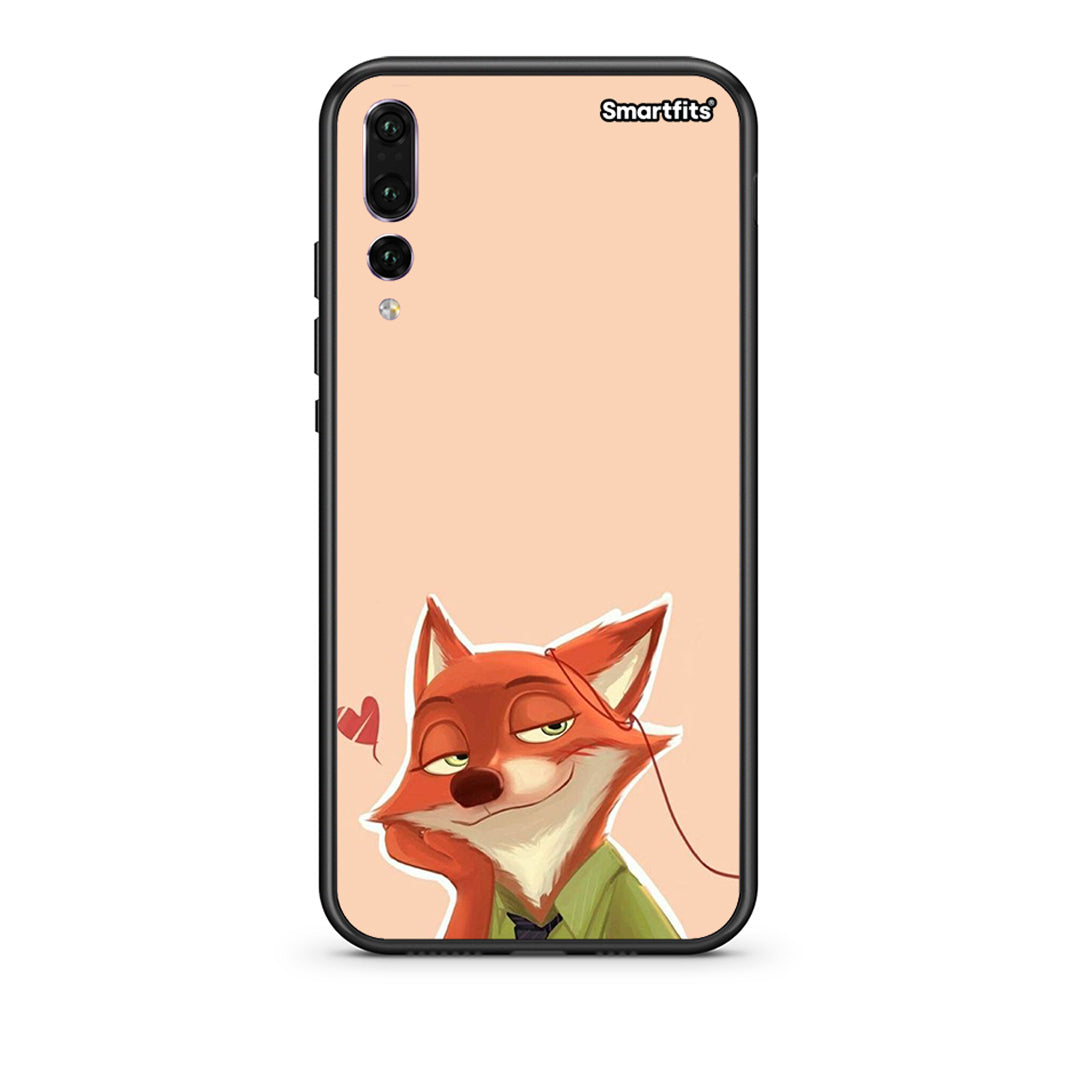 huawei p20 pro Nick Wilde And Judy Hopps Love 1 θήκη από τη Smartfits με σχέδιο στο πίσω μέρος και μαύρο περίβλημα | Smartphone case with colorful back and black bezels by Smartfits