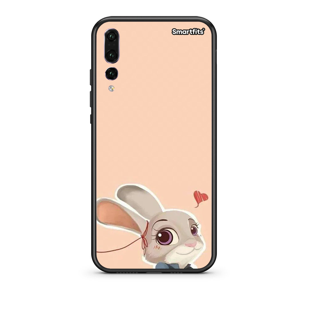 huawei p20 pro Nick Wilde And Judy Hopps Love 2 θήκη από τη Smartfits με σχέδιο στο πίσω μέρος και μαύρο περίβλημα | Smartphone case with colorful back and black bezels by Smartfits