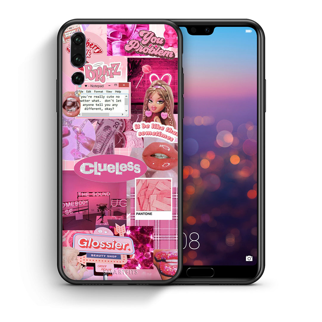 Θήκη Αγίου Βαλεντίνου Huawei P20 Pro Pink Love από τη Smartfits με σχέδιο στο πίσω μέρος και μαύρο περίβλημα | Huawei P20 Pro Pink Love case with colorful back and black bezels