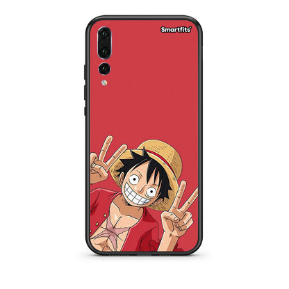 huawei p20 pro Pirate Luffy Θήκη από τη Smartfits με σχέδιο στο πίσω μέρος και μαύρο περίβλημα | Smartphone case with colorful back and black bezels by Smartfits