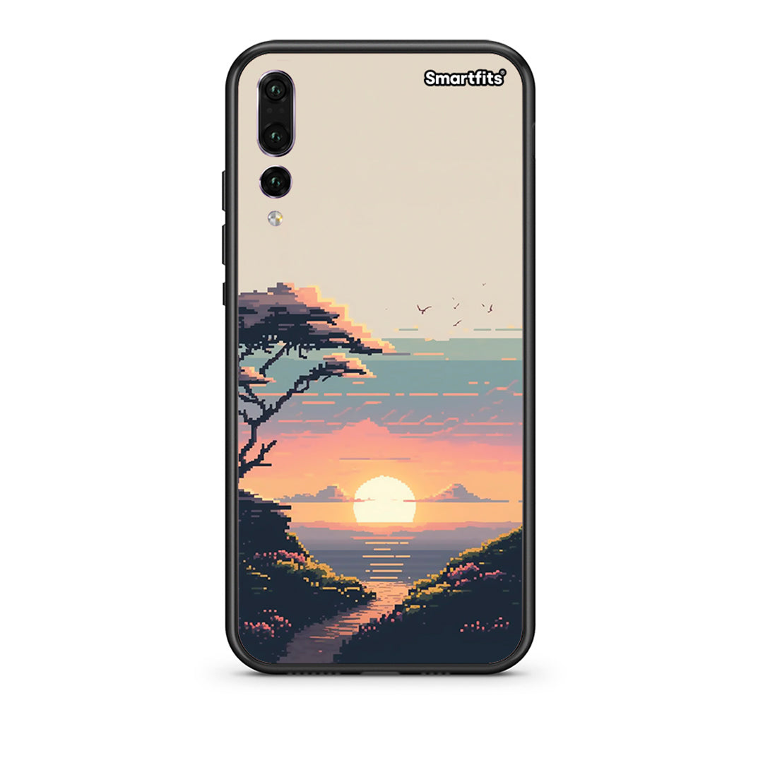 huawei p20 pro Pixel Sunset Θήκη από τη Smartfits με σχέδιο στο πίσω μέρος και μαύρο περίβλημα | Smartphone case with colorful back and black bezels by Smartfits
