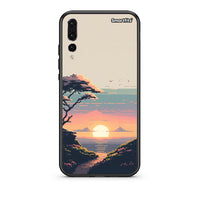 Thumbnail for huawei p20 pro Pixel Sunset Θήκη από τη Smartfits με σχέδιο στο πίσω μέρος και μαύρο περίβλημα | Smartphone case with colorful back and black bezels by Smartfits