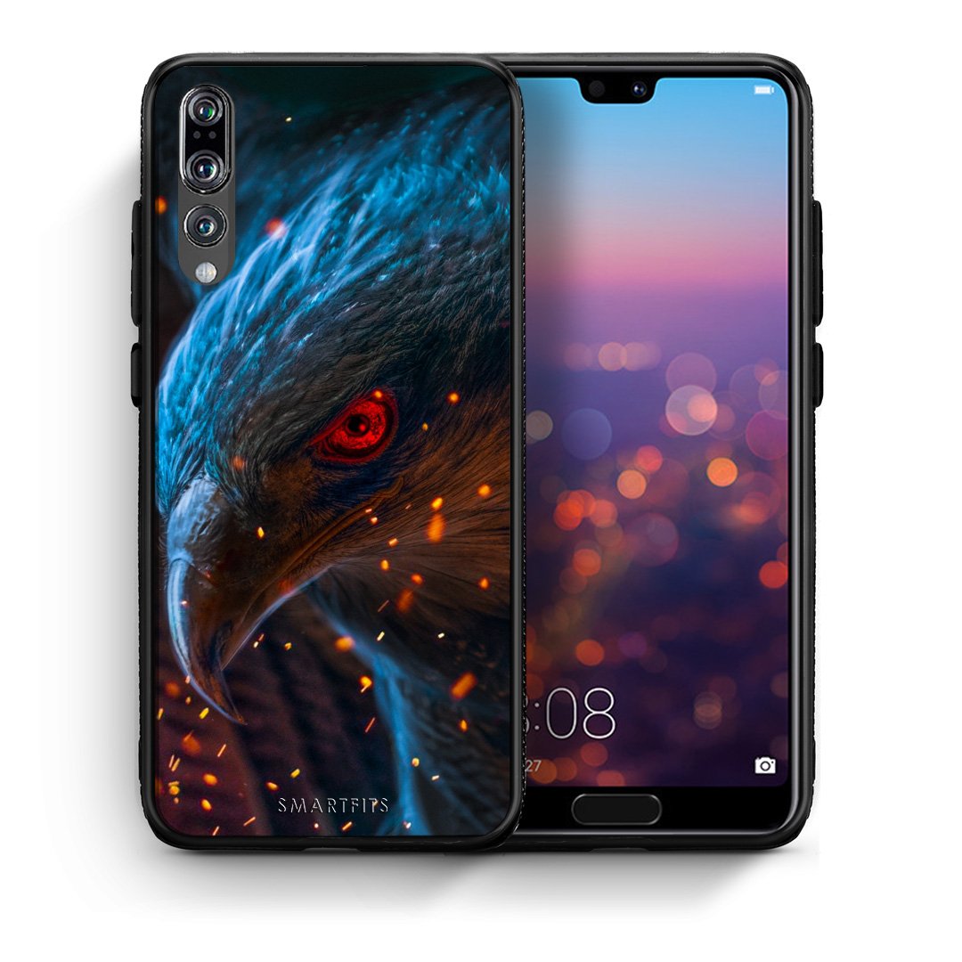 Θήκη Huawei P20 Pro Eagle PopArt από τη Smartfits με σχέδιο στο πίσω μέρος και μαύρο περίβλημα | Huawei P20 Pro Eagle PopArt case with colorful back and black bezels
