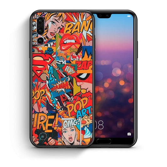 Θήκη Huawei P20 Pro PopArt OMG από τη Smartfits με σχέδιο στο πίσω μέρος και μαύρο περίβλημα | Huawei P20 Pro PopArt OMG case with colorful back and black bezels
